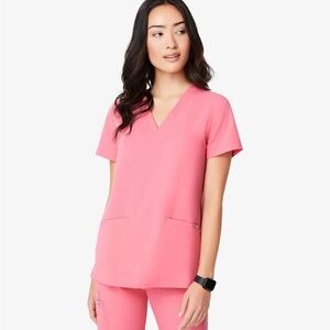 Figs Casma Scrub Top - Neon Pink - LARGE